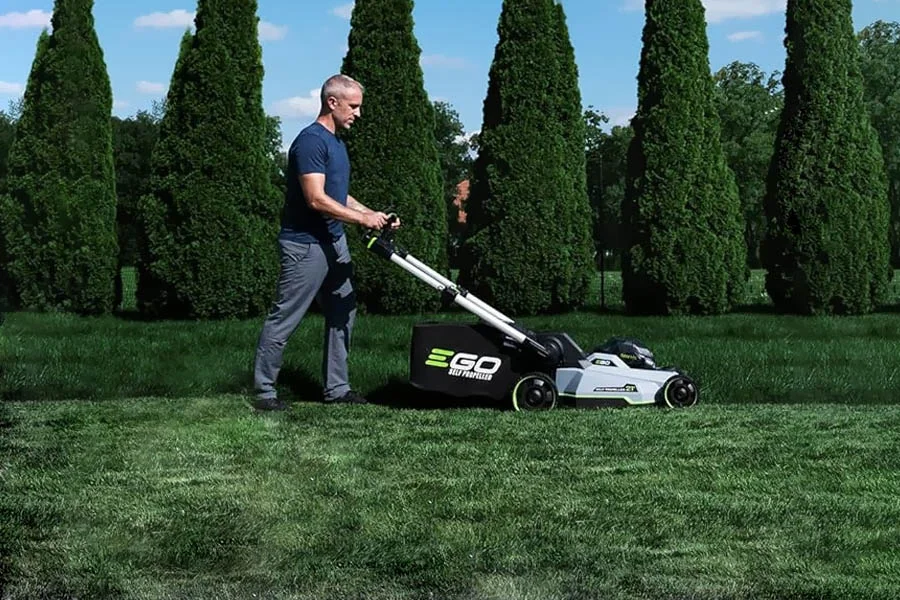 best cordless lawn mower with battery and charger